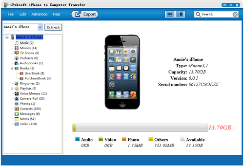 iphone to computer transfer screenshot